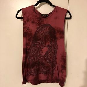 Maroon Tie-Dye Women’s Muscle Tank